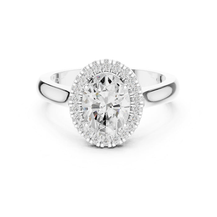 Oval Lab Grown Diamond Halo Engagement Ring