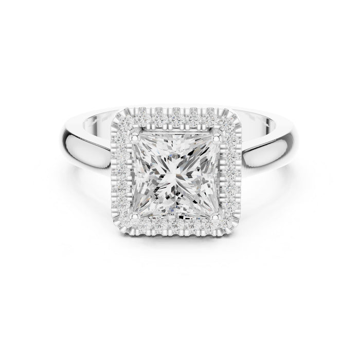 Princess Lab Grown Diamond Halo Engagement Ring
