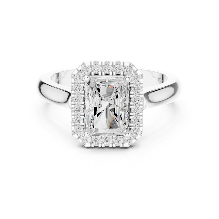 Emerald Lab Grown Diamond Halo Engagement Ring
