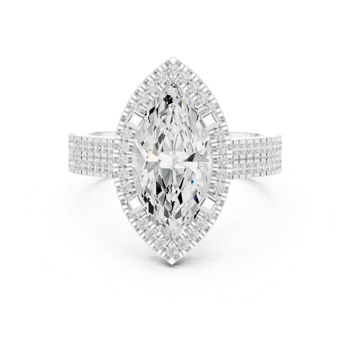 Marquise Lab Grown Diamond Halo Engagement Ring