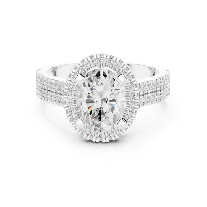 Oval Lab Grown Diamond Halo Engagement Ring