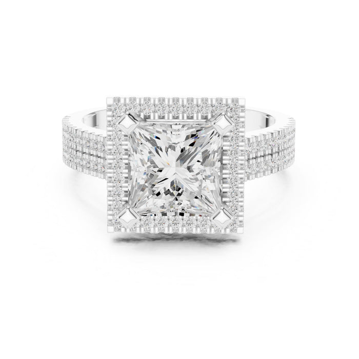 Princess Lab Grown Diamond Halo Engagement Ring