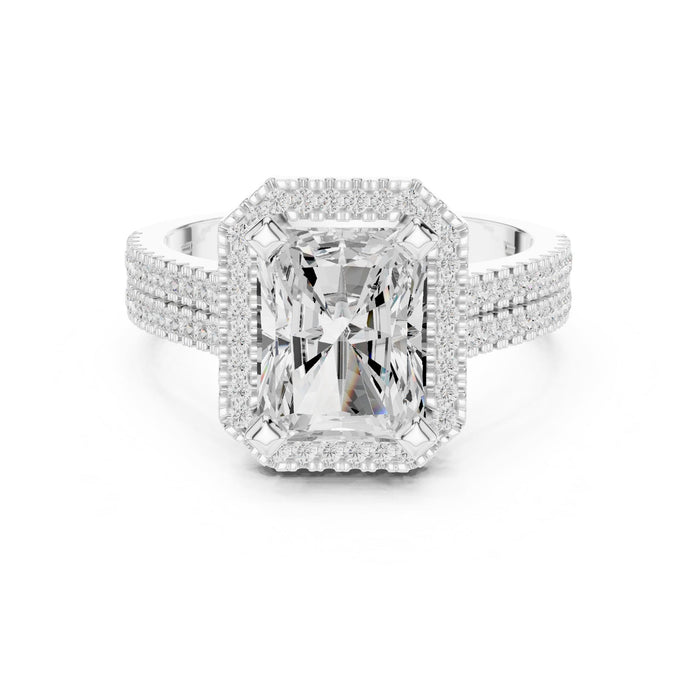 Emerald Lab Grown Diamond Halo Engagement Ring