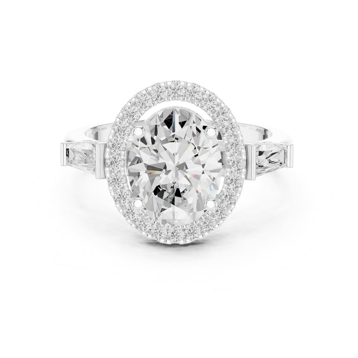 Cushion Lab Grown Diamond Halo Engagement Ring