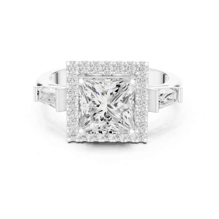 Princess Lab Grown Diamond Halo Engagement Ring