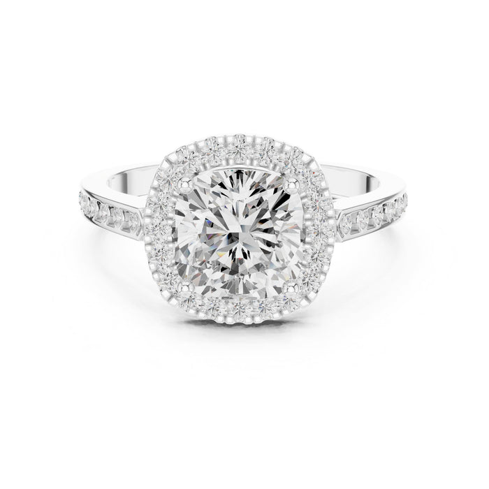 Cushion Lab Grown Diamond Halo Engagement Ring