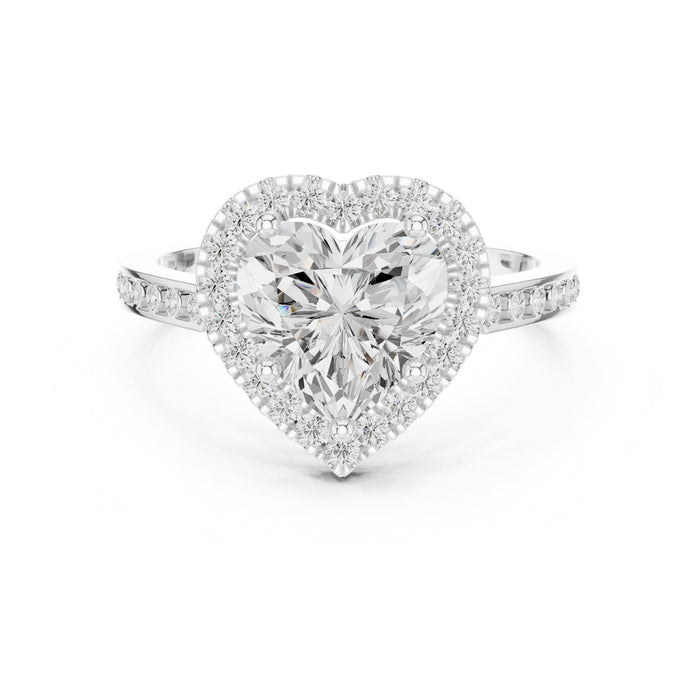 Heart Lab Grown Diamond Halo Engagement Ring