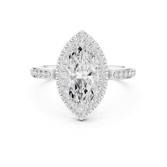 Marquise Lab Grown Diamond Halo Engagement Ring