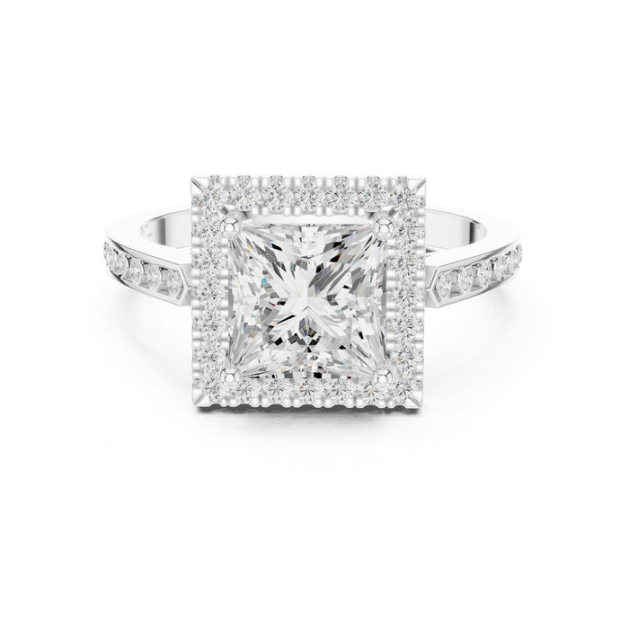 Princess Lab Grown Diamond Halo Engagement Ring