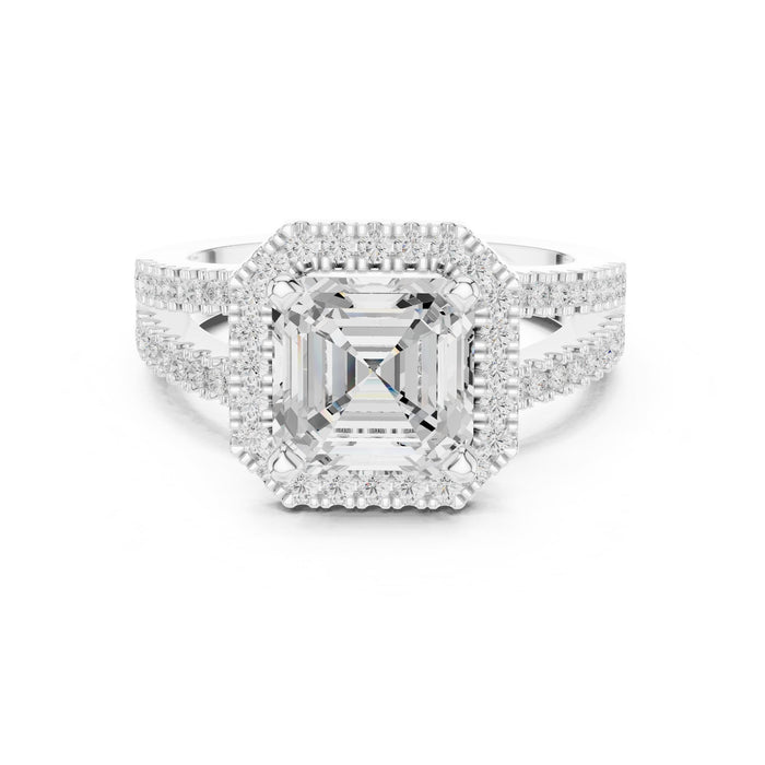 Radiant Lab Grown Diamond Halo Engagement Ring