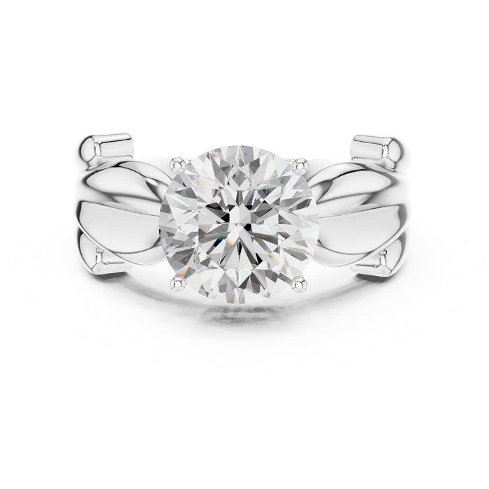 Round Lab Grown Diamond Split-Shank Engagement Ring