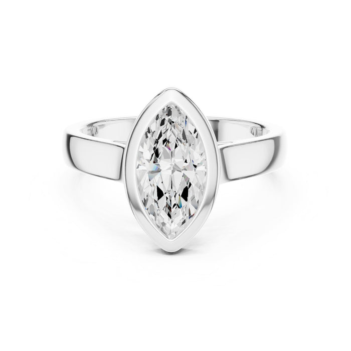 Marquise Lab Grown Diamond Bezel Engagement Ring