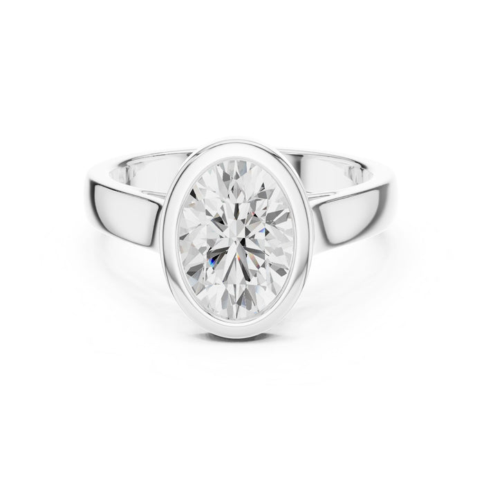 Oval Lab Grown Diamond Bezel Engagement Ring