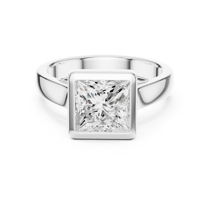 Princess Lab Grown Diamond Bezel Engagement Ring