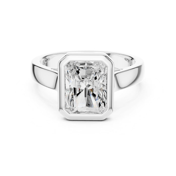 Radiant Lab Grown Diamond Bezel Engagement Ring