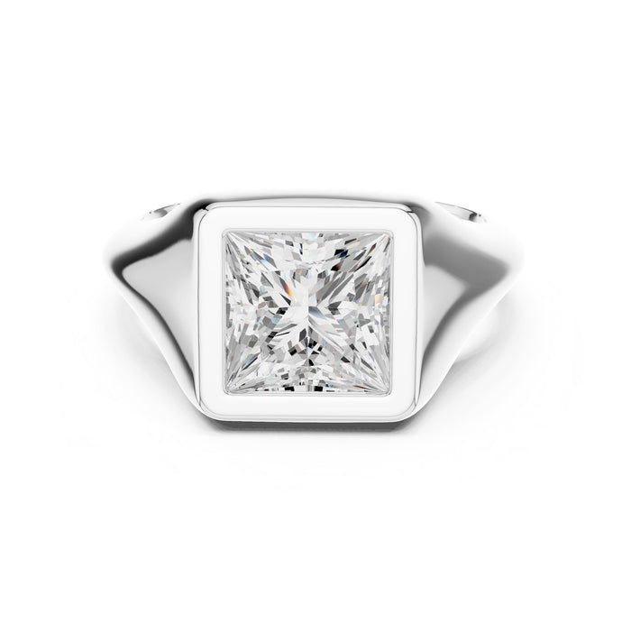 Princess Lab Grown Diamond Bezel Engagement Ring