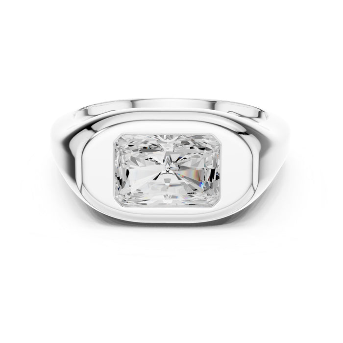 Emerald Lab Grown Diamond Bezel Engagement Ring