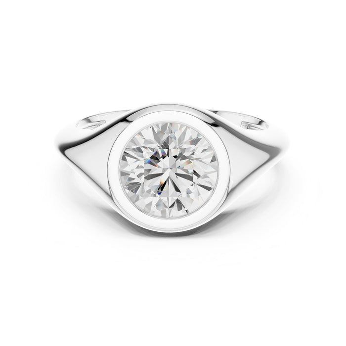 Round Lab Grown Diamond Bezel Engagement Ring