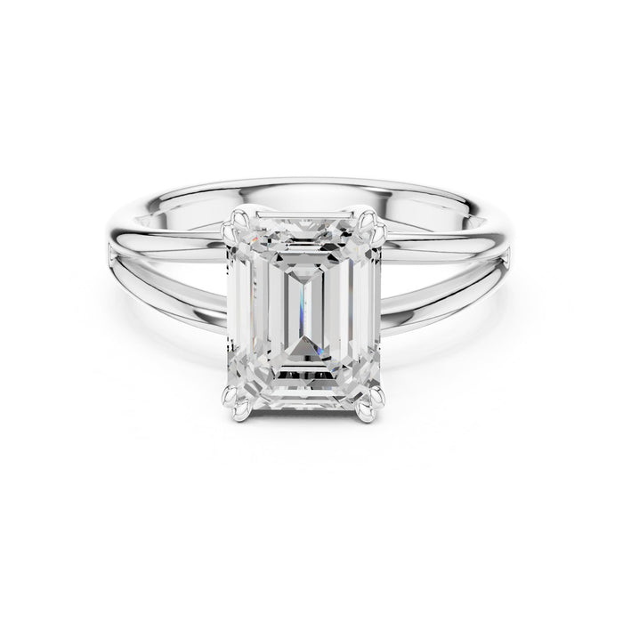 Emerald Lab Grown Diamond Solitaire Engagement Ring