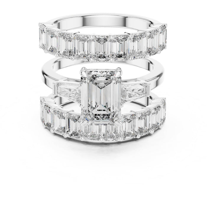 Emerald Lab Grown Diamond Three-Stone Engagement Ring