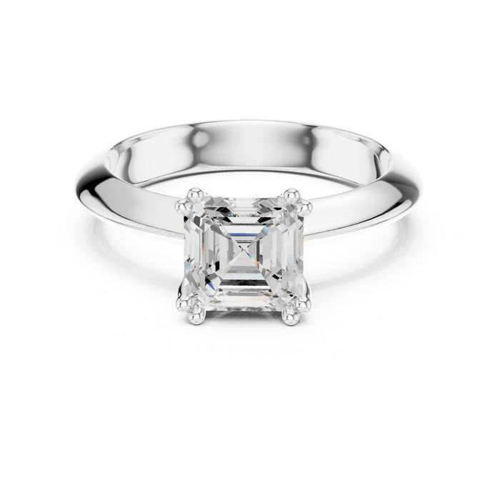 Asscher Lab Grown Diamond Solitaire Engagement Ring