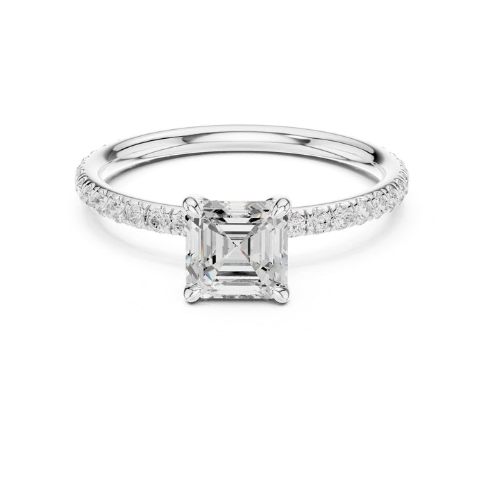 Emerald Lab Grown Diamond Pave Engagement Ring