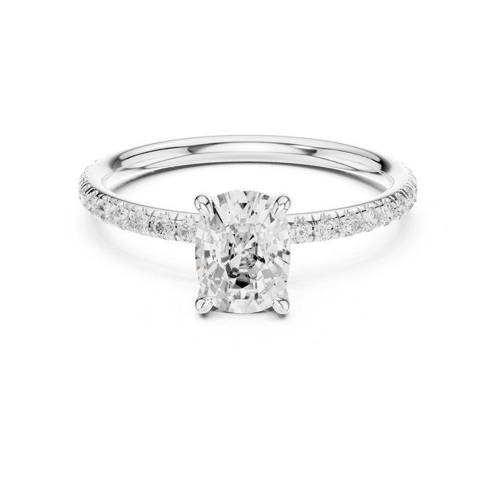 Oval Lab Grown Diamond Pave Engagement Ring
