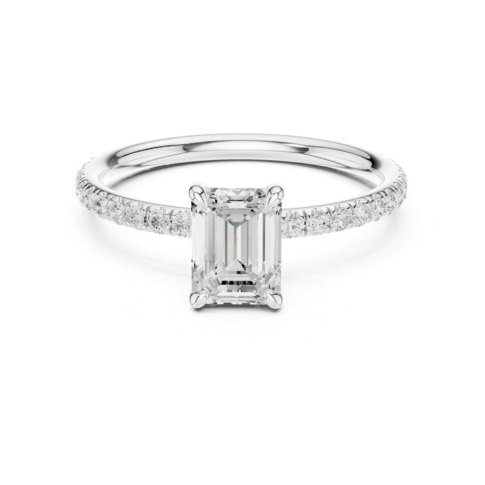 Emerald Lab Grown Diamond Pave Engagement Ring