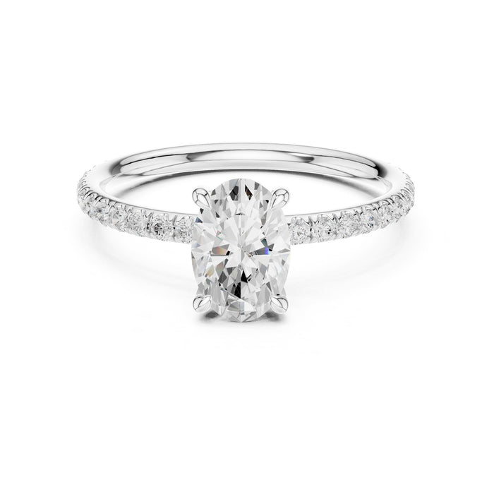 Round Lab Grown Diamond Pave Engagement Ring