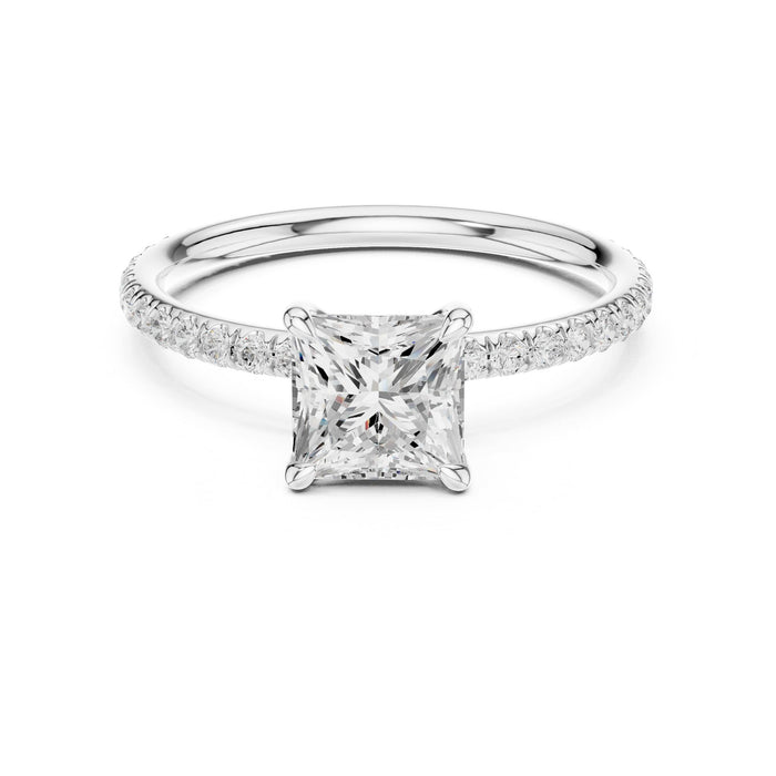 Round Lab Grown Diamond Pave Engagement Ring