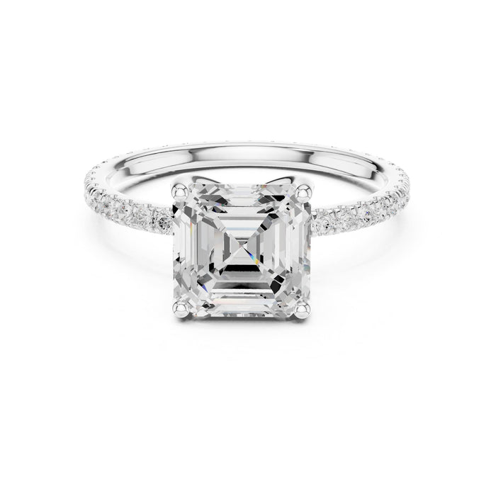Cushion Lab Grown Diamond Pave Engagement Ring