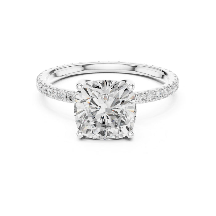 Round Lab Grown Diamond Pave Engagement Ring