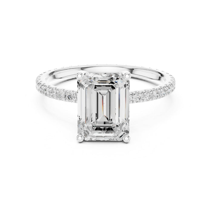 Emerald Lab Grown Diamond Pave Engagement Ring