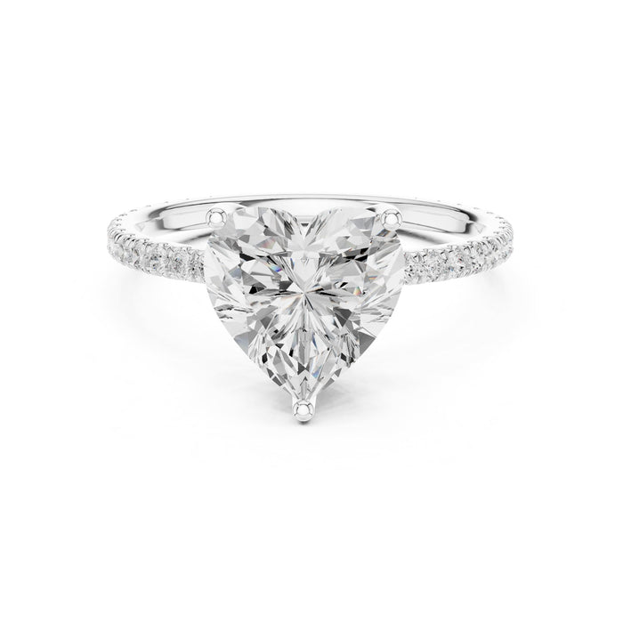 Round Lab Grown Diamond Pave Engagement Ring