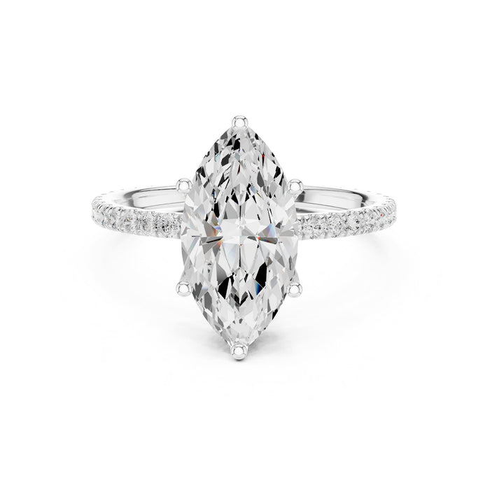 Marquise Lab Grown Diamond Pave Engagement Ring