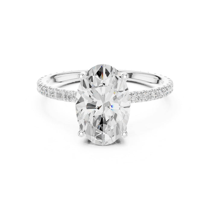Oval Lab Grown Diamond Pave Engagement Ring