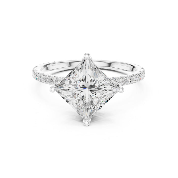 Radiant Lab Grown Diamond Pave Engagement Ring