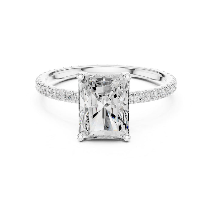 Radiant Lab Grown Diamond Pave Engagement Ring