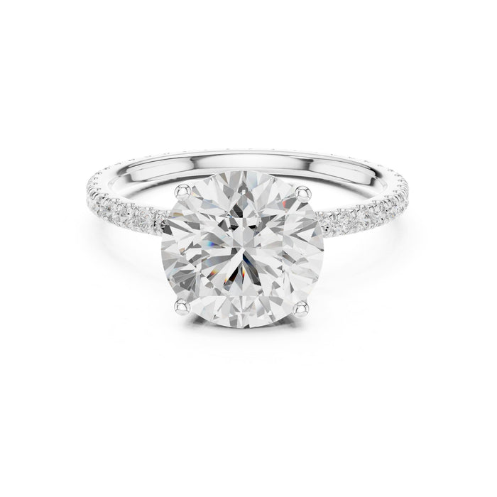 Round Lab Grown Diamond Pave Engagement Ring