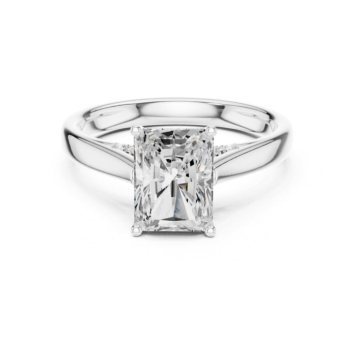 Radiant Lab Grown Diamond Side-Stone Engagement Ring