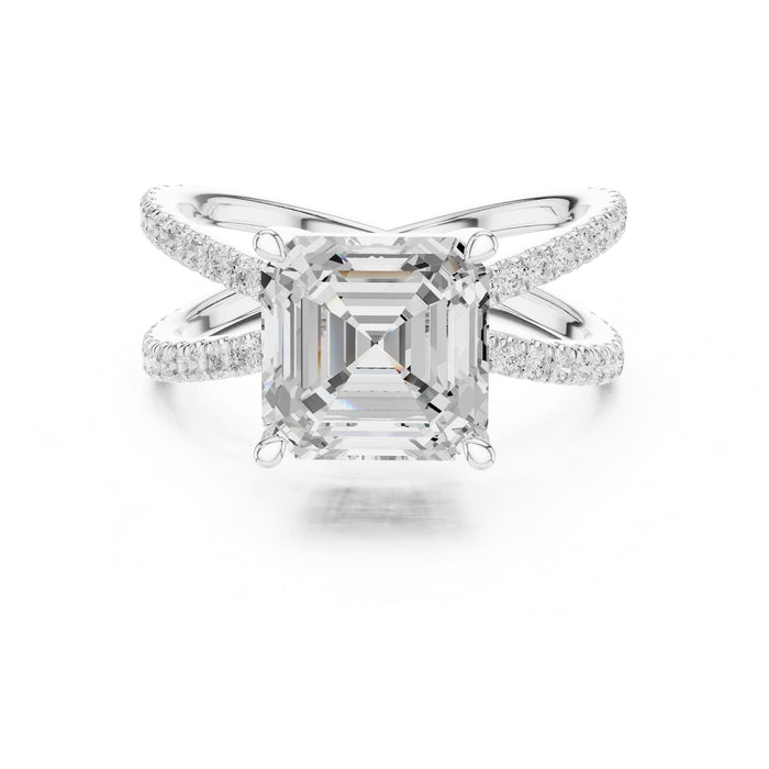 Asscher Lab Grown Diamond Split-Shank Engagement Ring
