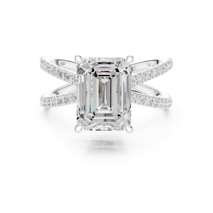 Emerald Lab Grown Diamond Split-Shank Engagement Ring