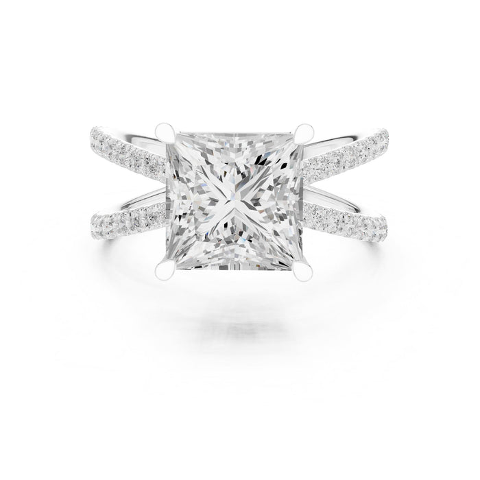 Princess Lab Grown Diamond Split-Shank Engagement Ring