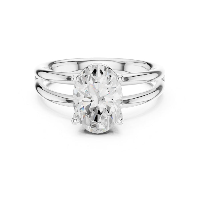 Oval Lab Grown Diamond Split-Shank Engagement Ring
