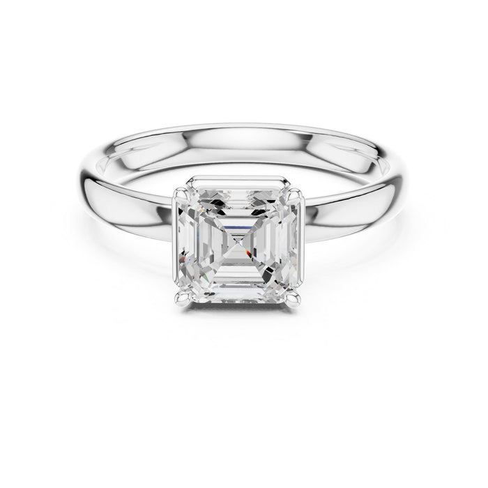 Asscher Lab Grown Diamond Solitaire Engagement Ring