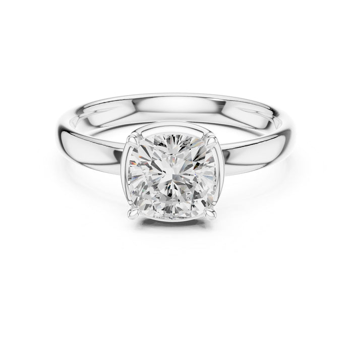 Cushion Lab Grown Diamond Solitaire Engagement Ring