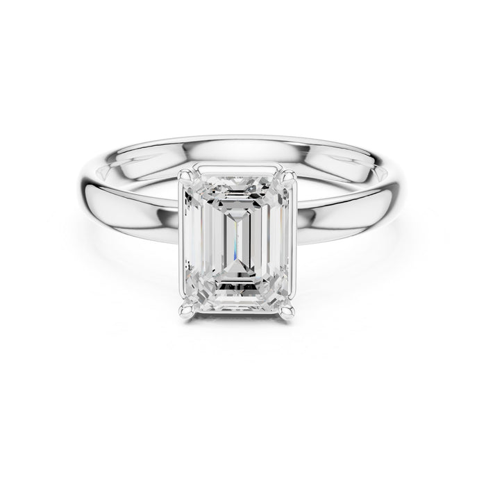 Emerald Lab Grown Diamond Solitaire Engagement Ring