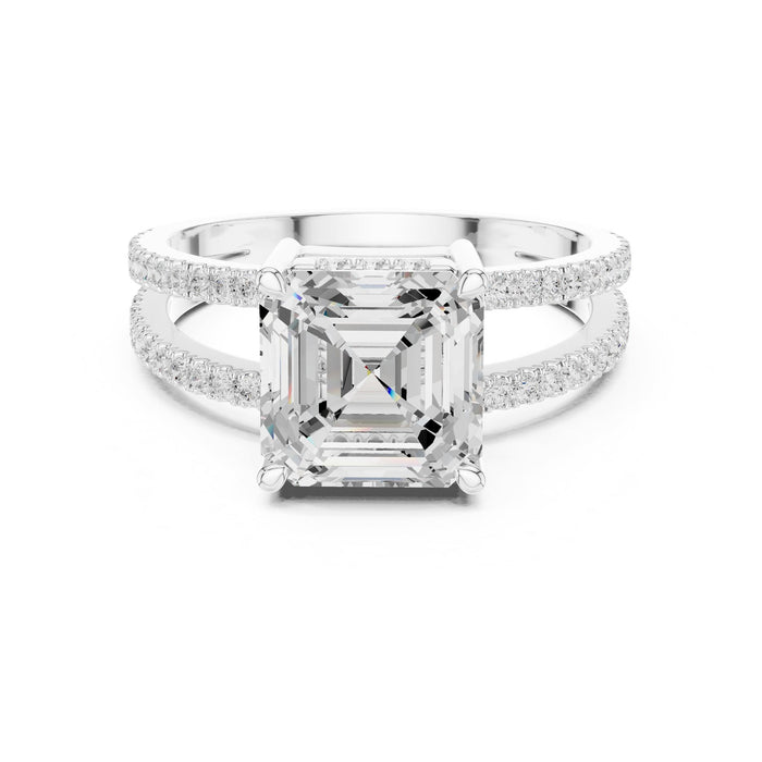 Asscher Lab Grown Diamond Split-Shank Engagement Ring