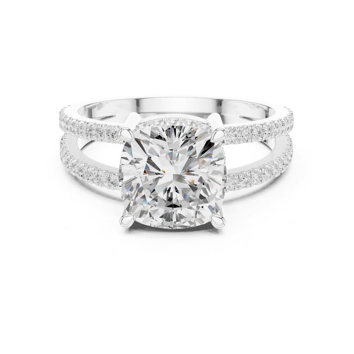 Cushion Lab Grown Diamond Split-Shank Engagement Ring