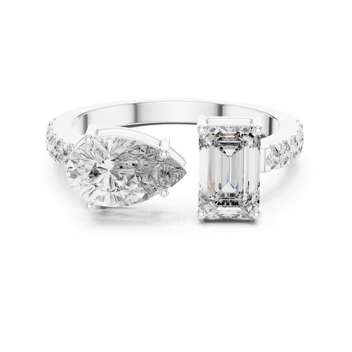Mixed Lab Grown Diamond Three-Stone Engagement Ring